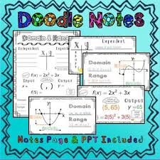 Algebra Domain And Range Doodle Notes
