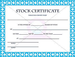 Stock Certificate Template Free In Word And Pdf
