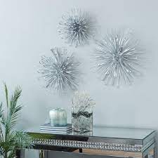 Attractive Metal Silver Wall Decor Set Of 3