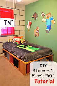 diy minecraft bedroom block wall