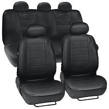 Black Synthetic Leather Set Car Seat