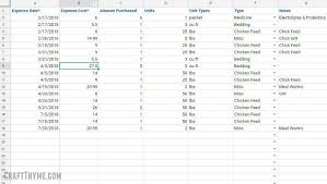 Egg Laying And Chicken Tracking Spreadsheet Craft Thyme