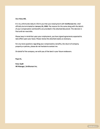 employee termination letter template in