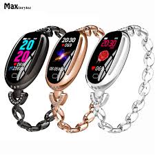 Us 30 88 30 Off Maxinrytec E68 Smart Watch Women Bracelet Fitness Tracker Heart Rate Blood Pressure Sport Smart Wristband Pk Honor Band 4 In Smart
