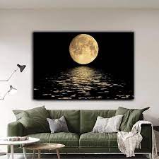 Full Moon Canvas Painting Moon