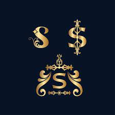 cosmetic gold logo letter s