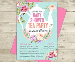 Tea Party Baby Shower Invitation Floral Shabby Girl Baby