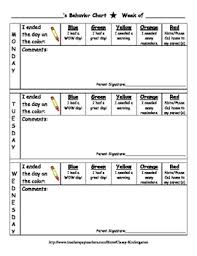 Weekly Daily Behavior Chart For Students