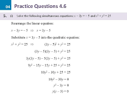 algebra iii quadratic relations