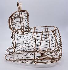 Copper Wire Cat Shape Metal Egg Basket
