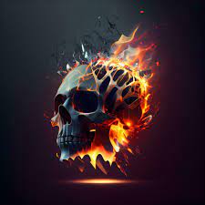 skull fire stock photos images and
