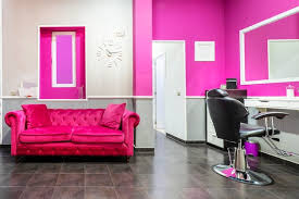 beauty salon with chesterfield sofa