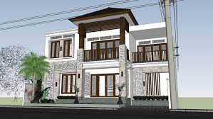Rumah kontrakkan 5 unit type 21 dan 2.5 lantai rumah tinggal, modern tropis style, design and build project (5). Rumah Tropis Minimalis Tropical Minimalist House Bali Style 3d Warehouse