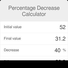 percene decrease calculator