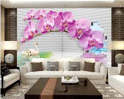 3d wallpaper for walls 3d stereo orchid