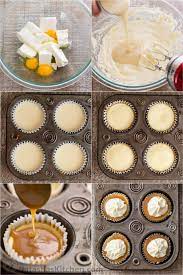 mini cheesecakes with caramel sauce