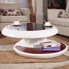 Round Rotating Tempered Glass Coffee