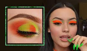 orange and green eye makeup looks for