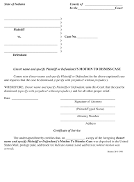 Legal letters sample letter to attorney regarding case. Indiana Motion To Dismiss Case Form Download Printable Pdf Templateroller
