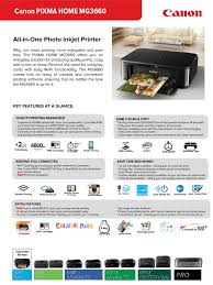Being wifi linked, you can maintain the flooring free from cable televisions and publish from throughout your home. Pixma Home Mg3660 Bk Tech Sheet Image Scanner Microsoft Windows