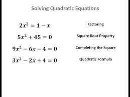 Solving Quadratic Equations Full