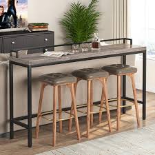 Byblight 70 9 In Gray Rectangle Particle Board Extra Long Console Table Skinny Hallway Table Grey