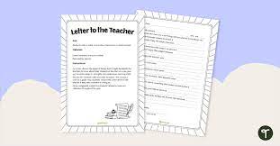 letter to the teacher template teach
