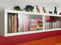 ikea odda red white wall shelf display