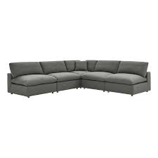 Down Filled Armless Sectional Sofa Set