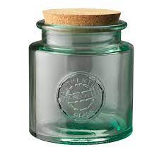 home recycled glass medium storage jar