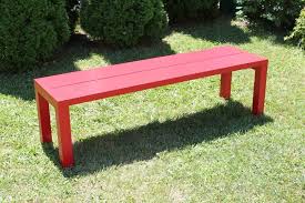 Handmade Red Modern Bench By J R