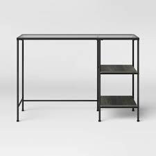 Of weight on the desk top. Fulham Glass Writing Desk With Storage Black Project 62 Target