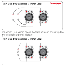 To wire for 4ohms, jumper the positive terminal of one voice coil to the. Wiring Two Dual Voice Coil Subs To One Amp Ls1tech Camaro And Firebird Forum Discussion