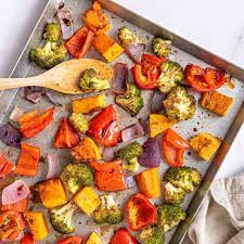 colorful roasted sheet pan vegetables