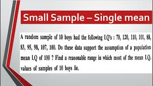 t test small sle single mean