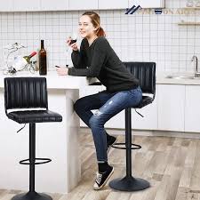 Check spelling or type a new query. Buy Maison Arts Swivel Bar Stools Set Of 2 For Kitchen Counter Adjustable Barstools With Back Counter Height Modern Bar Chairs For Kitchen Island Water Resistant Faux Leather 300 Lbs Capacity Black