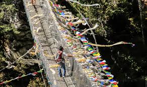 Suspension bridges in Nepal -