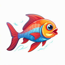 fish 2d vector ilration cartoon in