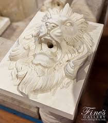 French Limestone Lion Head Wall Mount