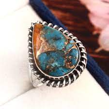 find spiny oyster turquoise silver ring