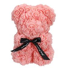 Teddy bear made of fake flowers. 25cm Rose Bear Heart Artificial Flower Rose Teddy Bear For Women Gifts Buy At A Low Prices On Joom E Commerce Platform