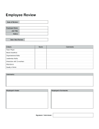 Employee Self Evaluation Form Employee Job Self Review Form Employee