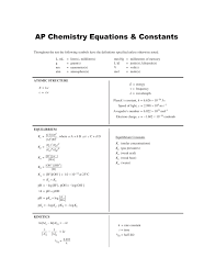 Chem Ap Formula Sheet