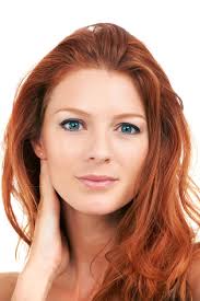 beauty red hair and portrait of woman