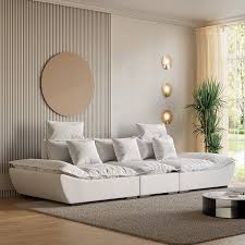 2078mm modern white leath aire 3 seater