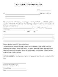 30 day notice letter fill out sign