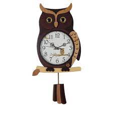 Large Silent Owl Wall Clock Nordic