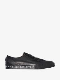 Black Tennis Light Leather Low Top Sneakers