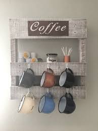 coffee bar coffee wall rack wood pallet