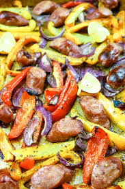 Place the onions, bell peppers and sport peppers on a large rimmed baking sheet. Sausage And Peppers In Oven Easy Sheet Pan 30 Minute Meal Prepare Nourish